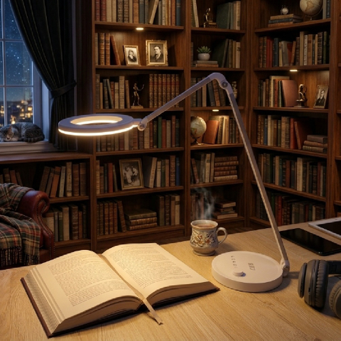 Foldable Desk Lamp with Knob Dimming